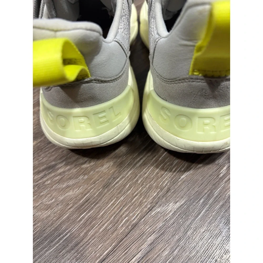 SOREL Kinetic‎ Impact Strap Grey Yellow Mesh Sneakers LL6029-278 Womens 9.5